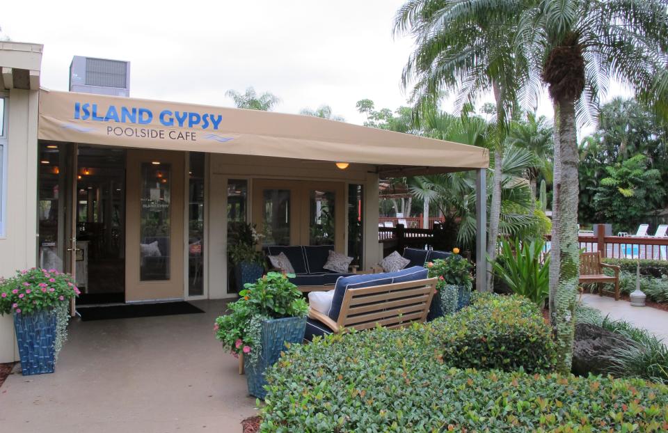 The Island Gypsy Poolside Cafe provides a tropical oasis at Park Shore Resort in Naples.       