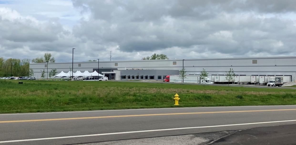 View of the exterior of the 300,000-square-foot Behr Paint manufacturing and distribution facility Tuesday at the Central Ohio Aerospace and Technology Center campus in Heath.