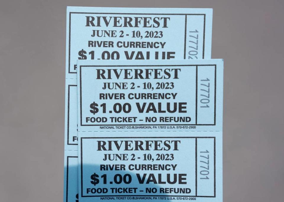 Food tickets for the Wichita Riverfest are $1 apiece.