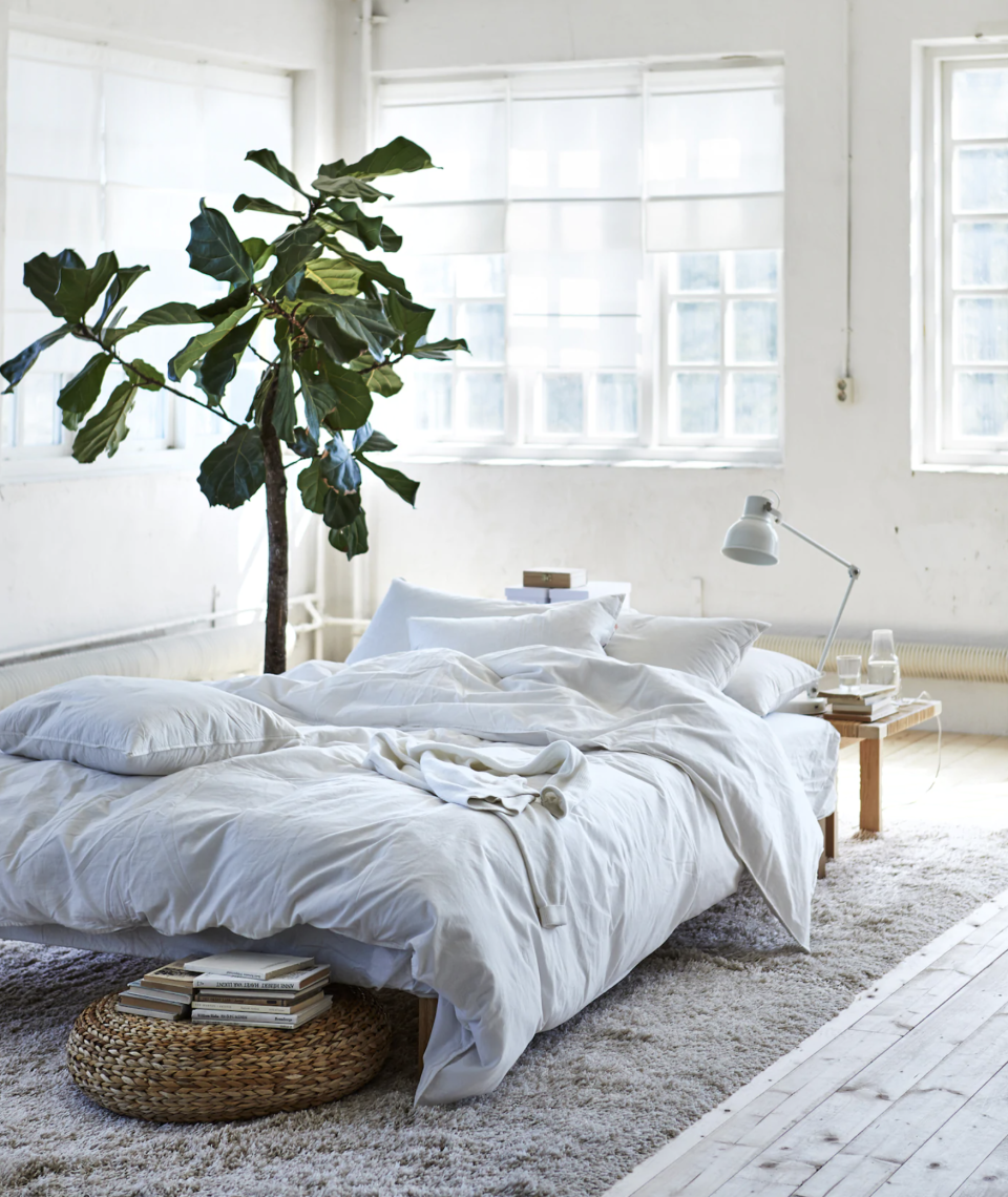 Go for a clean fresh look in your bedroom