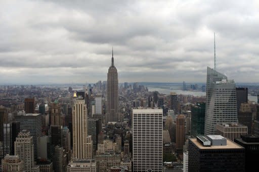 Photo of the Empire State Building as viewed from the observation deck at Rockefeller Center in New York. With an aging fundamentalist Christian preacher warning that Saturday is Judgment Day, some Americans have been getting ready