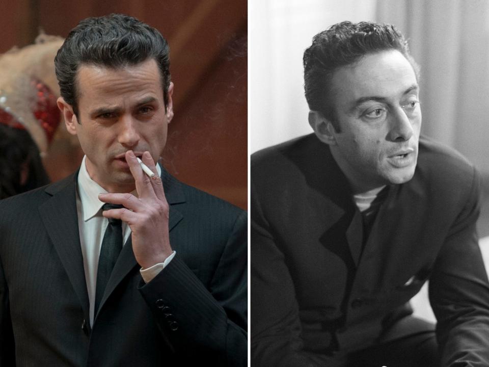 Luke Kirby and the real Lenny Bruce in 1962, four years before his death at age 66.