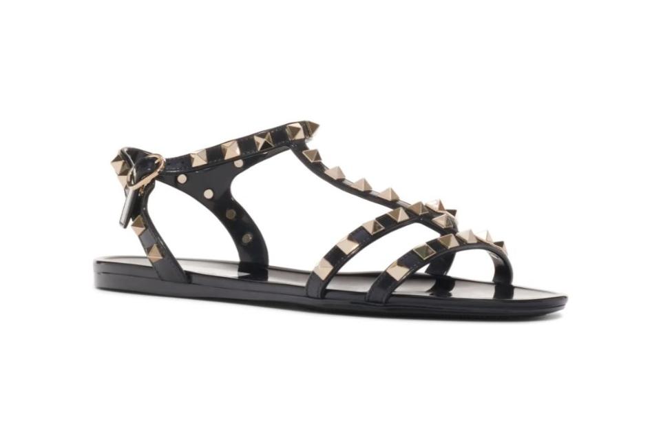 valentino, rockstud sandal, gladiator sandal