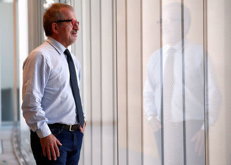 President of Lombardy Roberto Maroni looks on during an interview with Reuters in his office in Milan, Italy, October 12, 2017. REUTERS/Alessandro Garofalo