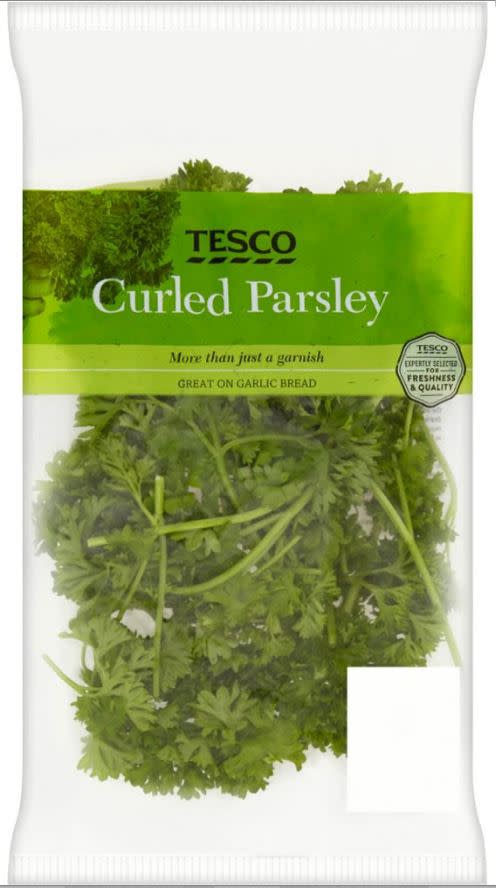 Tesco curly parsley cut from 35g to 30g but still costs 70p (Images: MySupermarket)