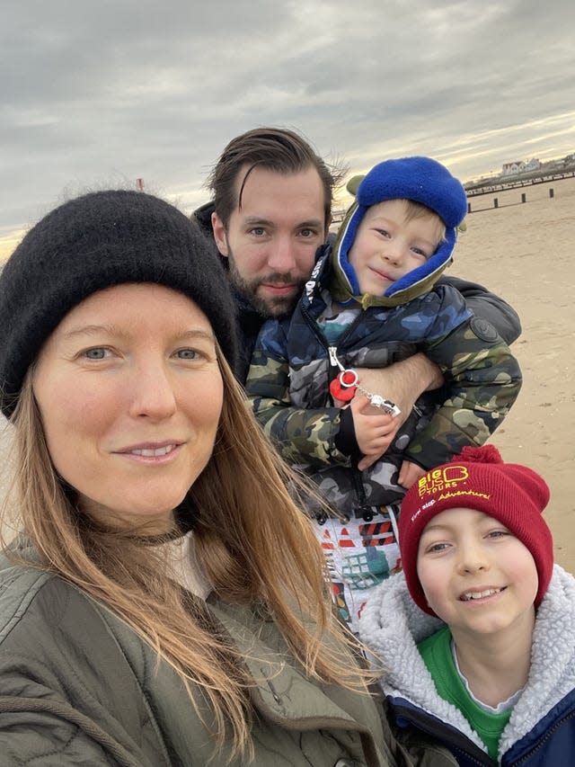 Eddie Pessoa de Araujo (right) with his parents mother Harri and father Jaime, and his younger brother Leo