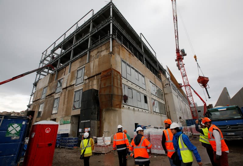 General view of the construction site of Interxion MRS3 data center installed in an old German submarine base built during the Second World War in Marseille