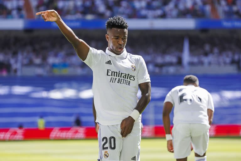 Uno de los festejos del brasileño Vinicius Junior, atacante de Real Madrid