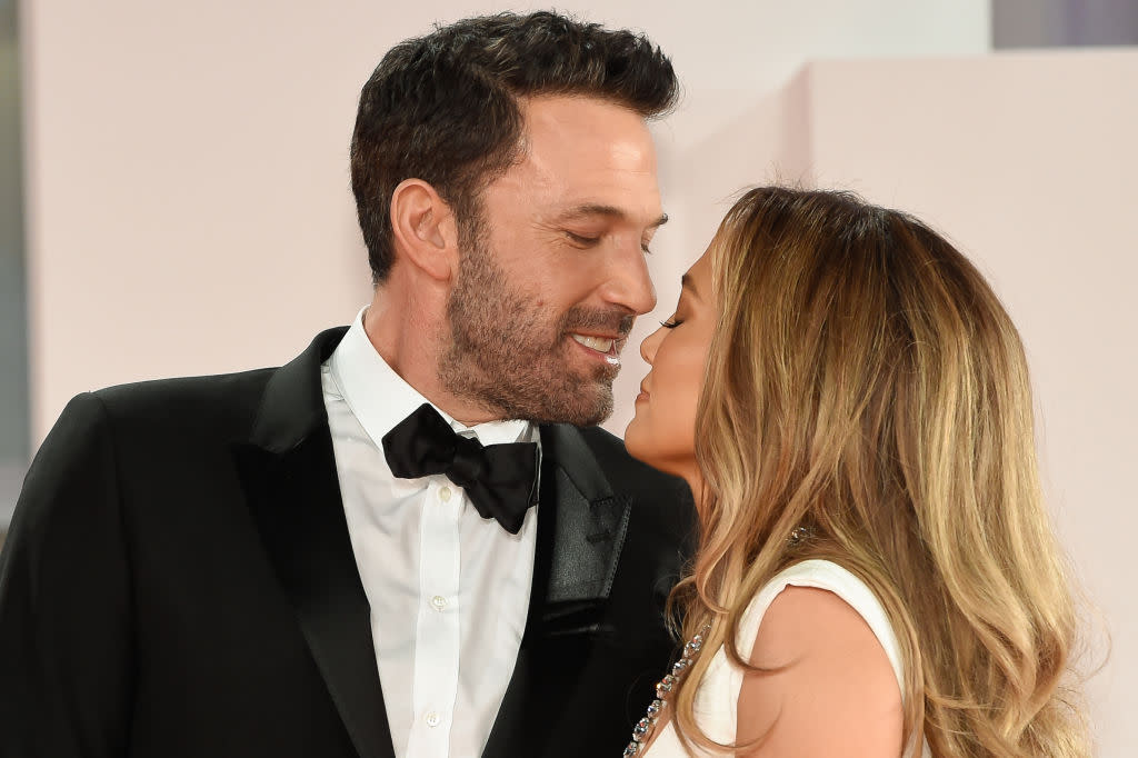 Ben Affleck has revealed he is 'in awe' of girlfriend Jennifer Lopez, pictured at the Venice Film Festival. (Getty Images)