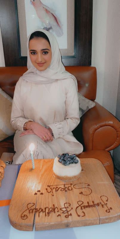 Sarah al-Jabri celebrates her 20th birthday in Riyadh, Saudi Arabia