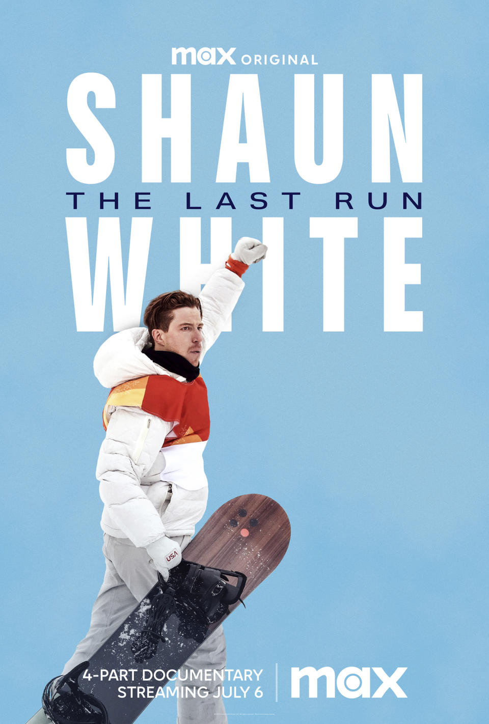 This image released by Max shows promotional art for the documentary series "Shaun White: The Last Run," premiering Friday. (Max via AP)