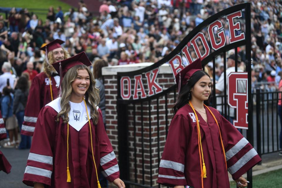 Scenes from Oak Ridge High School's graduation ceremony for the class of 2024 at Blankenship Field, Friday, May 17, 2024.