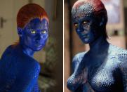 <p>Die Formenwandlerin Mystique machte im Laufe der "X-Men"-Filmreihe eine Verjüngungskur durch: Die Haut der neuen Mystique (links, ab 2011) ist etwas blauer, der rote Haaransatz etwas niedriger als bei ihrer Vorgängerin (2000 - 2006). Der größte Unterschied: In den neuen Filmen zeigt sich die Verwandlungskünstlerin öfter in ihrer Menschengestalt. (Bild: Fox)</p> 