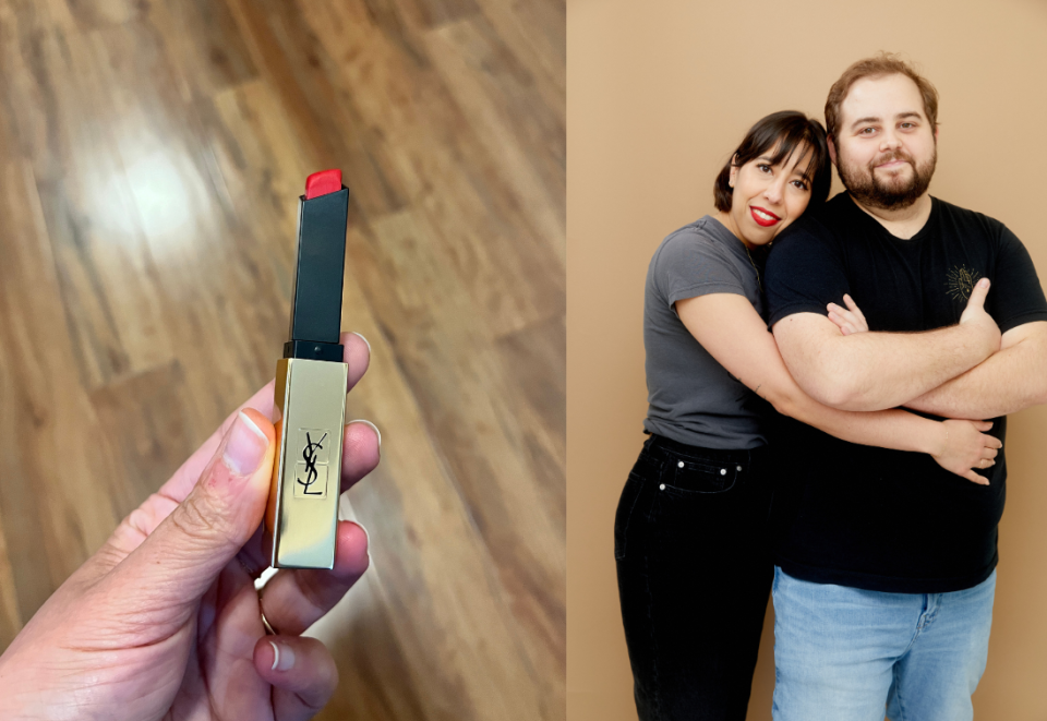 I wore this YSL lipstick during my engagement photos, and it earned tons of compliments. Photos via Kate Mendonca.