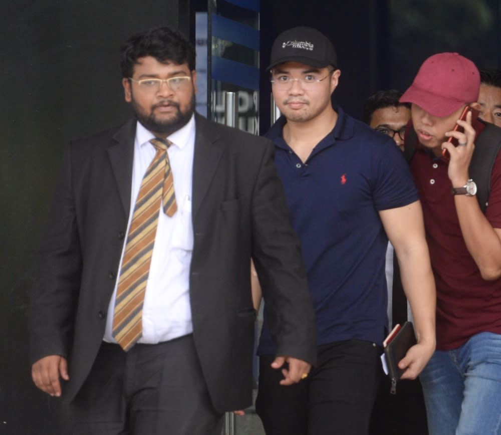 Haziq Abdullah Abdul Aziz is pictured leaving Dang Wangi police station in Kuala Lumpur June 15, 2019.