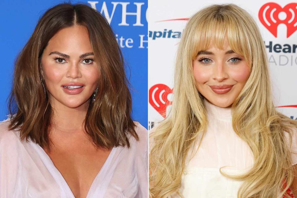 <p>Paul Morigi/Getty Images; Taylor Hill/FilmMagic</p> Chrissy Teigen and Sabrina Carpenter