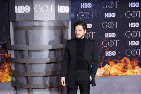 FILE PHOTO: Kit Harington arrives for the premiere of the final season of "Game of Thrones" at Radio City Music Hall in New York, U.S., April 3, 2019. REUTERS/Caitlin Ochs/File Photo