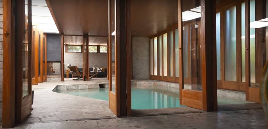 The East Boise house put up for sale by Aaron Paul includes an interior geothermal swimming pool.