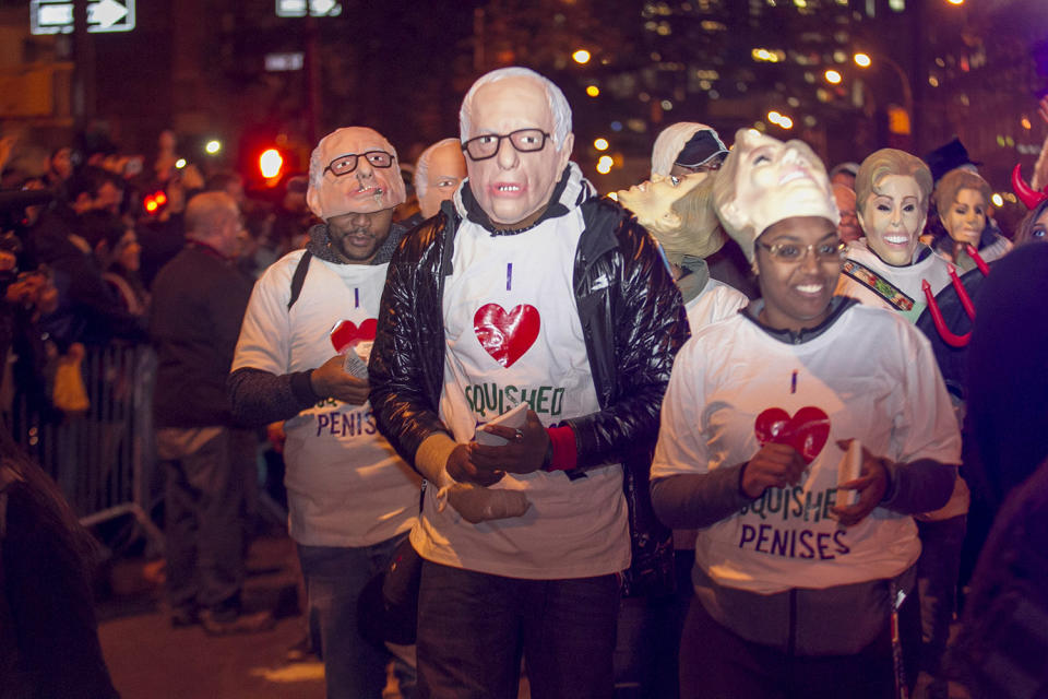 Trump wigs and Hillary masks: Political satire was on parade at Halloween in NYC