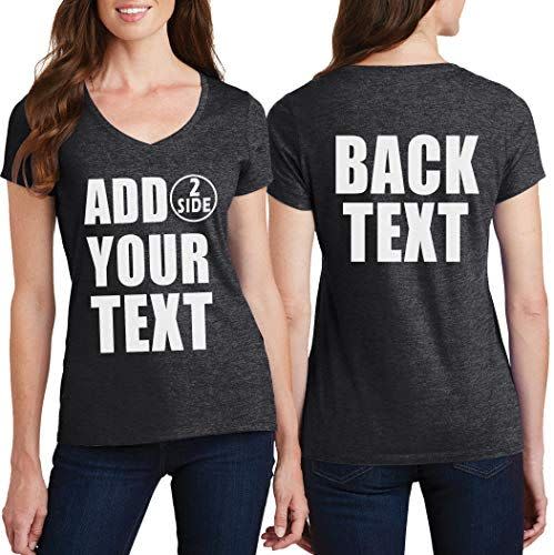 4) Custom Text Front/Back V-Neck Shirt