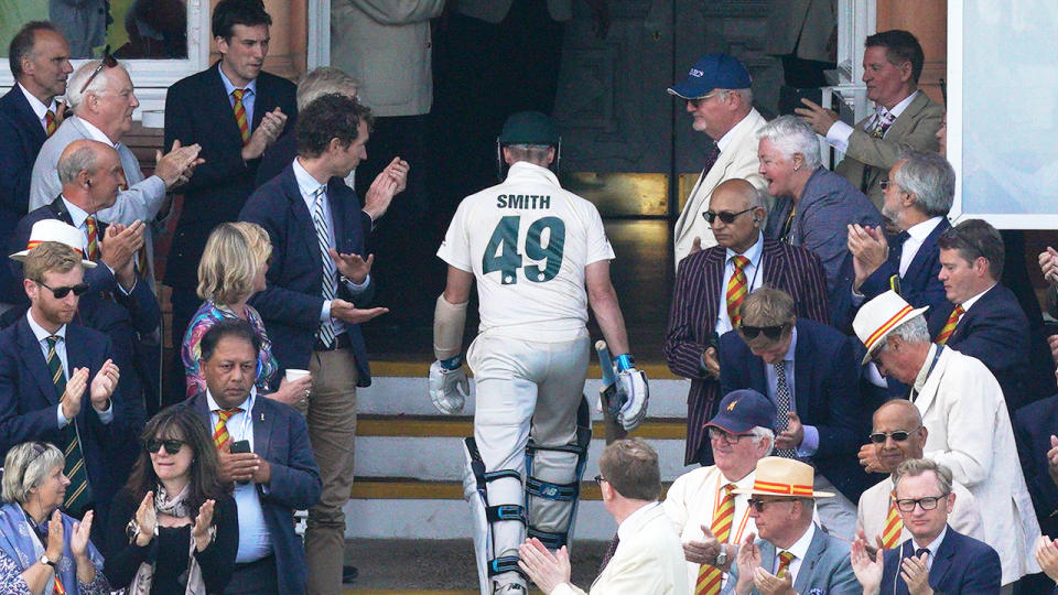 Steve Smith, pictured here walking off the ground at Lord's. (Photo by Jed Leicester/Getty Images)