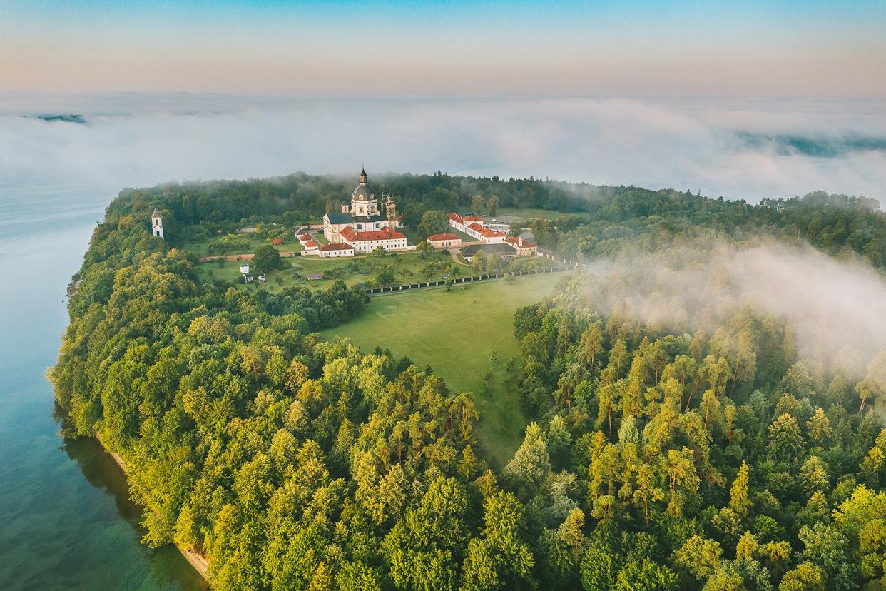 Aerial of Pažaislis Monastery in Lithuania