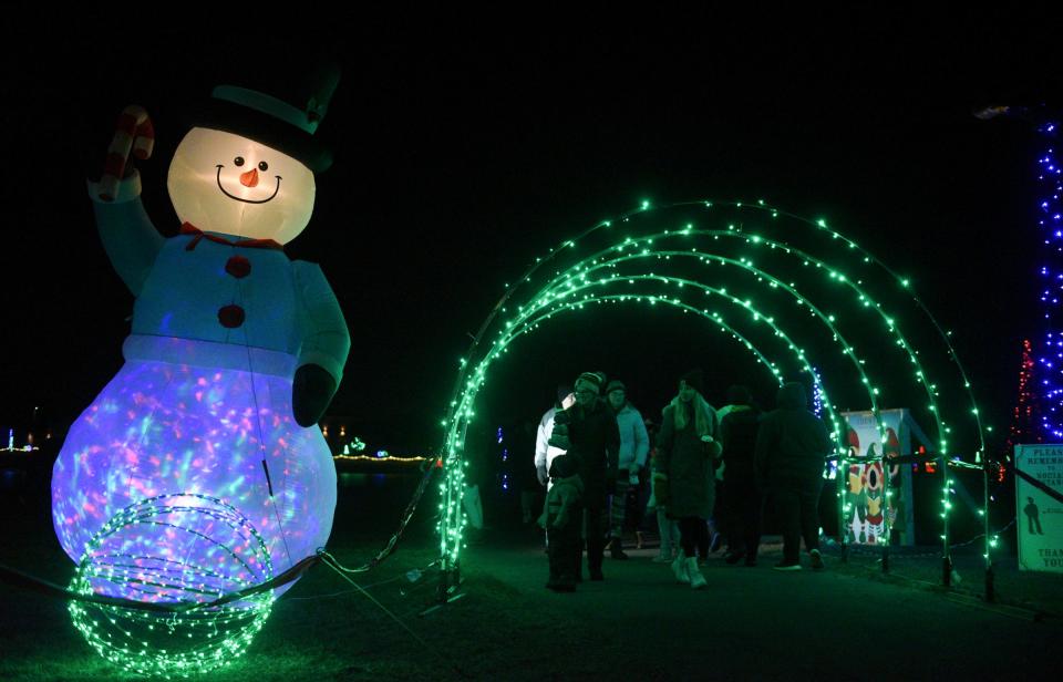 Christmas lights are on display at the Country Lights Festival in Sartell Tuesday, Dec. 8, 2020.