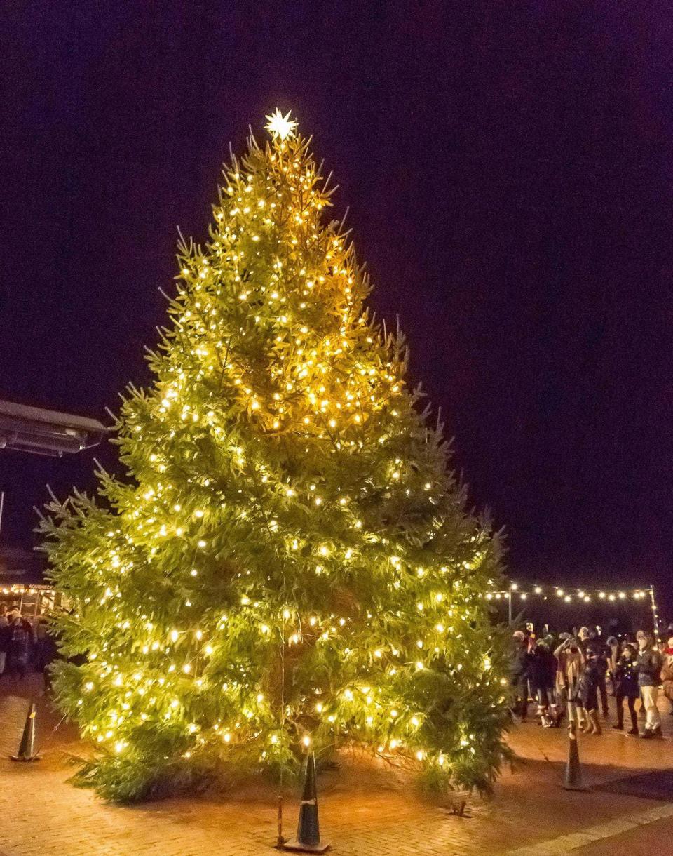 The annual tree-lighting ceremony at Bowen’s Wharf  will be held December 4, 2021.