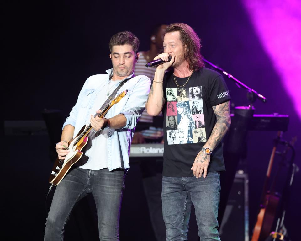 Country singer Tyler Hubbard, best known as a member of the Nashville-based duo Florida Georgia Line, performed for a near capacity crowd at the 2023 Iowa State Fair on Aug. 11, 2023, in Des Moines.