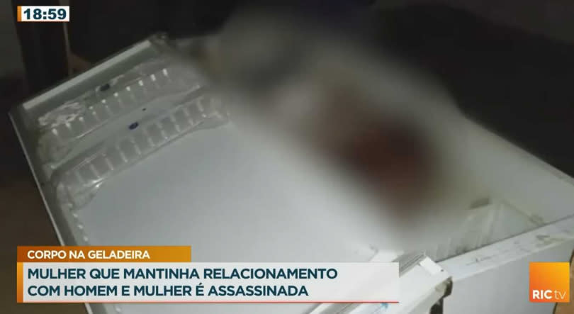 巴西25歲女子被人發現陳屍在自家冰箱中 。（圖／翻攝自RICtv）