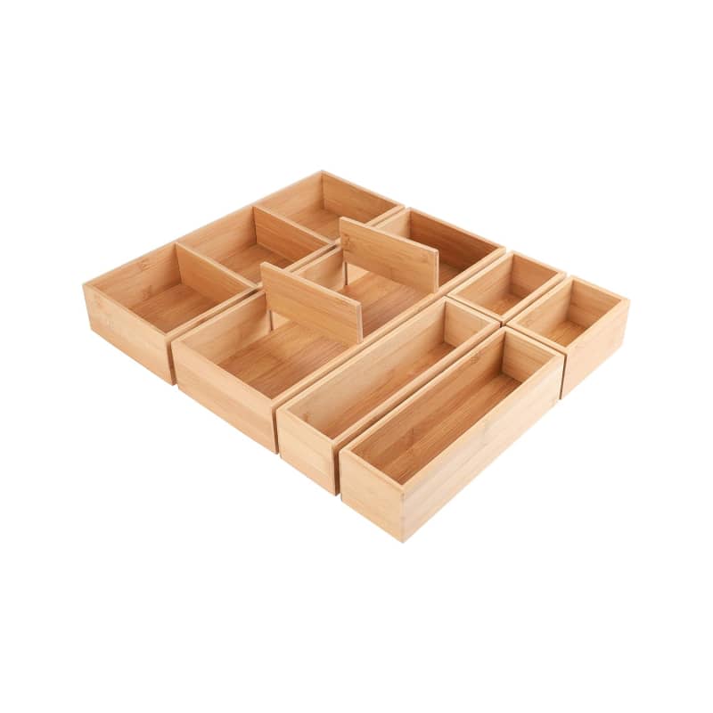 Kootek 6 Pcs Bamboo Drawer Organizer with Removable Dividers