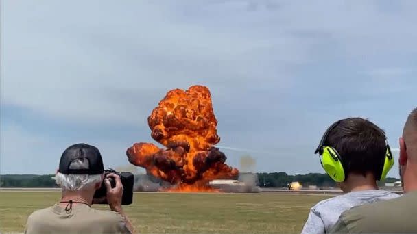 PHOTO: One person died during the 'pyrotechnic portion' of an air show in Battle Creek, Michigan, July 2, 2022. (Michael Mullet)