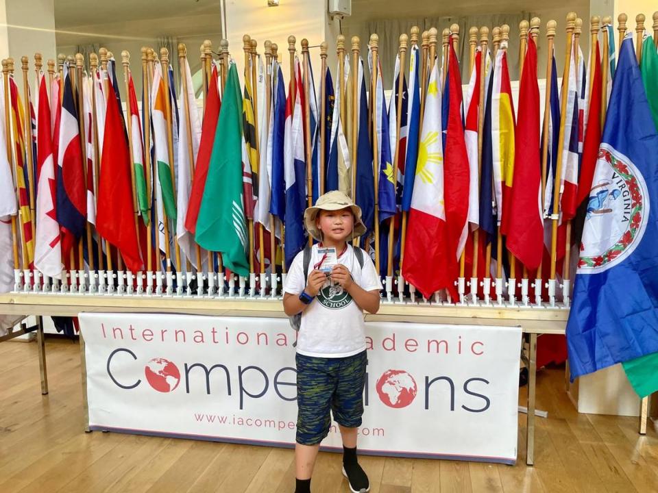 Augustine Wang-Zhao, a 9-year-old student at Bishop’s Peak Elementary School, competed in the International History Olympiad in Rome in August, placing fifth in the International History Bowl and second in the Hextathlon.