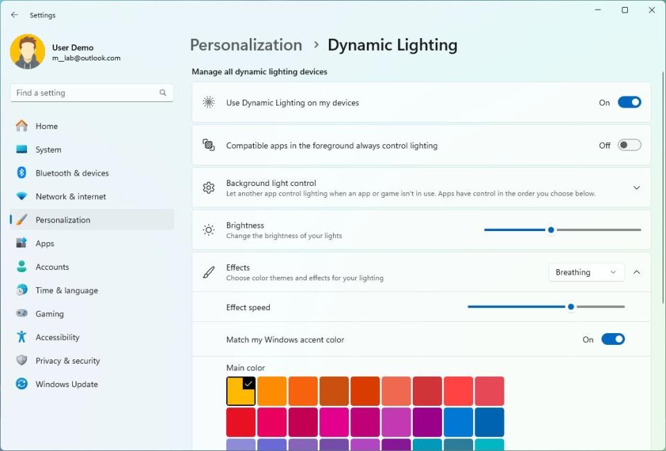 Dynamic Lighting