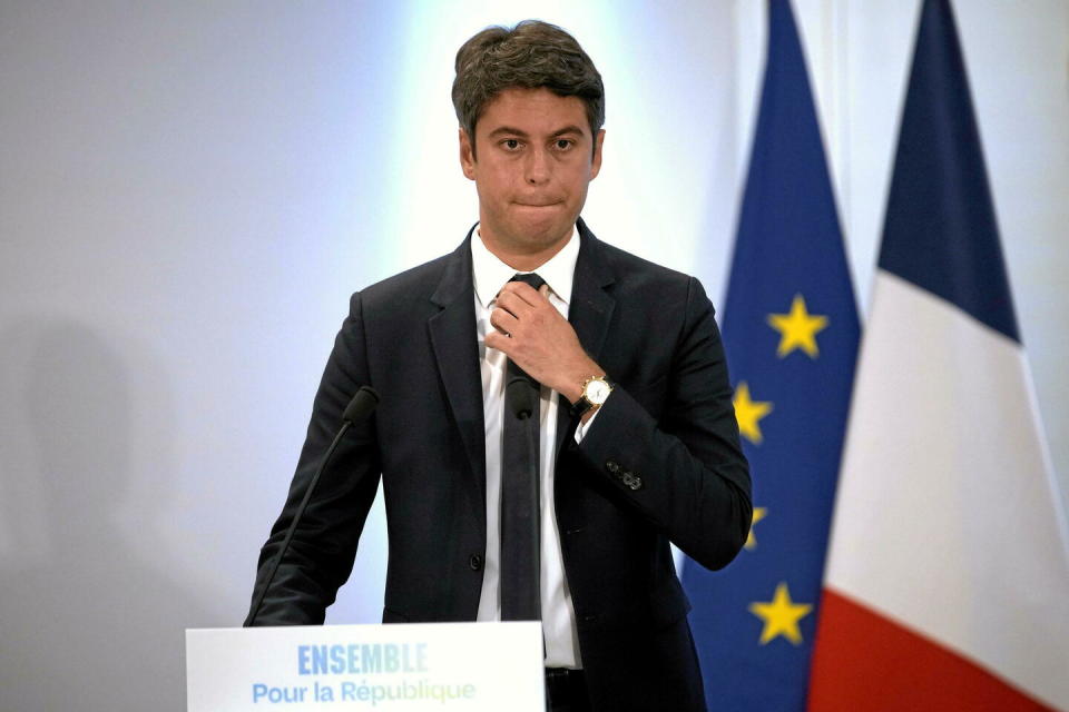 Le Premier ministre Gabriel Attal le 20 juin 2024 à Paris.  - Credit:Christophe Ena/AP/Sipa