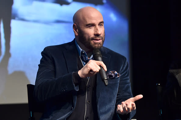 LOS ANGELES, CALIFORNIA – JANUARY 09: John Travolta speaks onstage during a screening of Disney+’s Original Short Film “The Shepherd” at The London West Hollywood on January 09, 2024 in Los Angeles, California. (Photo by Alberto E. Rodriguez/Getty Images for Disney+)