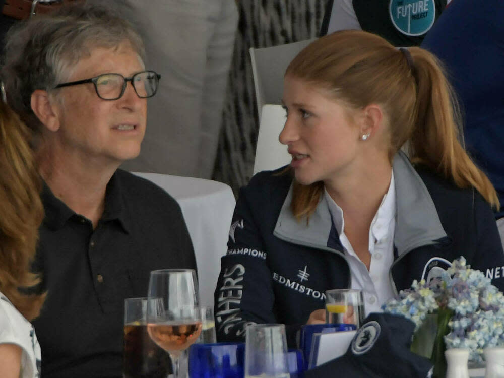 Jennifer Gates mit ihrem Vater Bill Gates bei einem Reitturnier im April 2019. (Bild: imago images/ZUMA Wire)