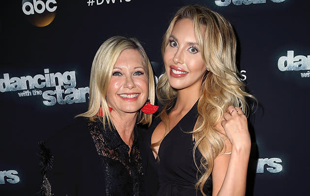 Olivia Newton-John and Chloe Lattanzi. Photo: Getty Images.