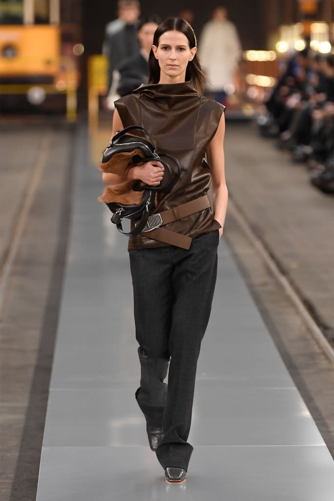 Model on the runway at Tod’s RTW Fall 2024 as part of Milan Ready to Wear Fashion Week. WWD via Getty Images