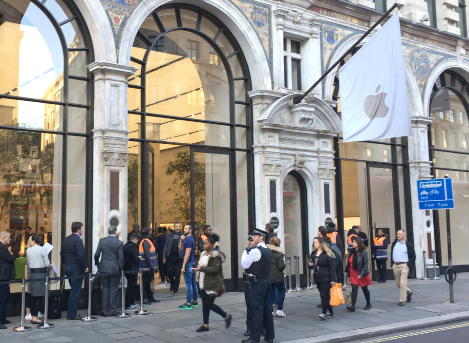 The scene at London’s flagship store in Regent Street (SWNS)