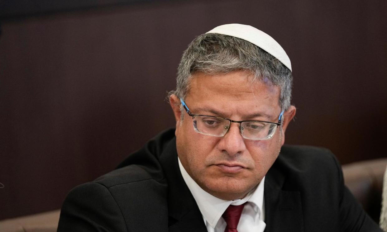 <span>Israel’s far-right national security minister Itamar Ben-Gvir attends cabinet meeting in Jerusalem in 2023.</span><span>Photograph: Ohad Zwigenberg/AP</span>