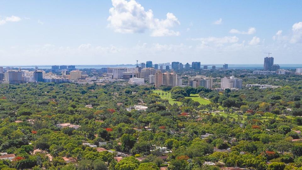 Una vista aérea de Coral Gables