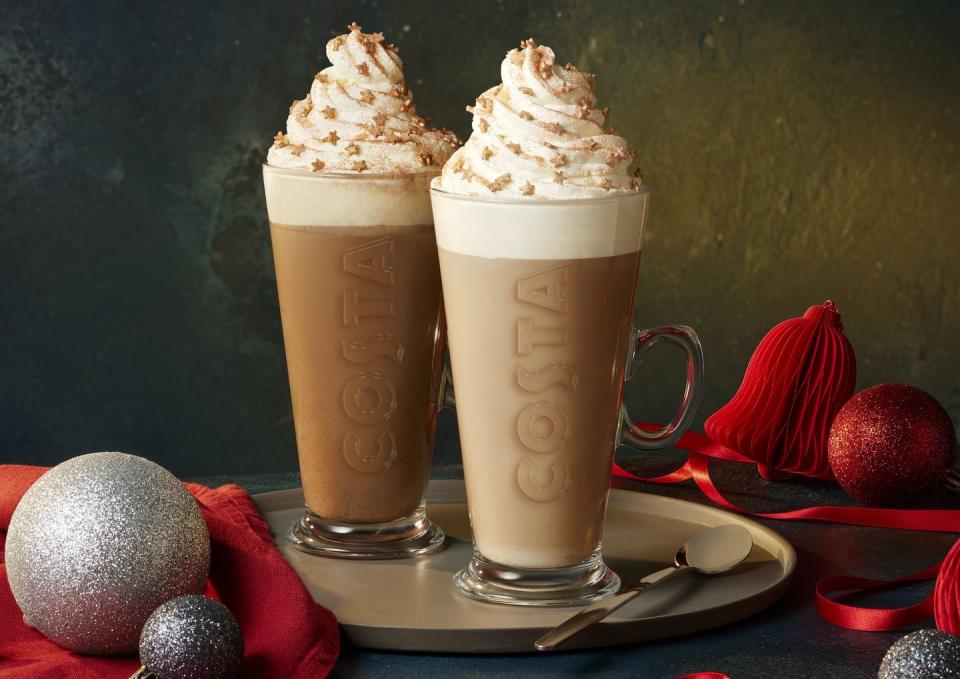 roasted hazel hot chocolate costa coffee christmas menu