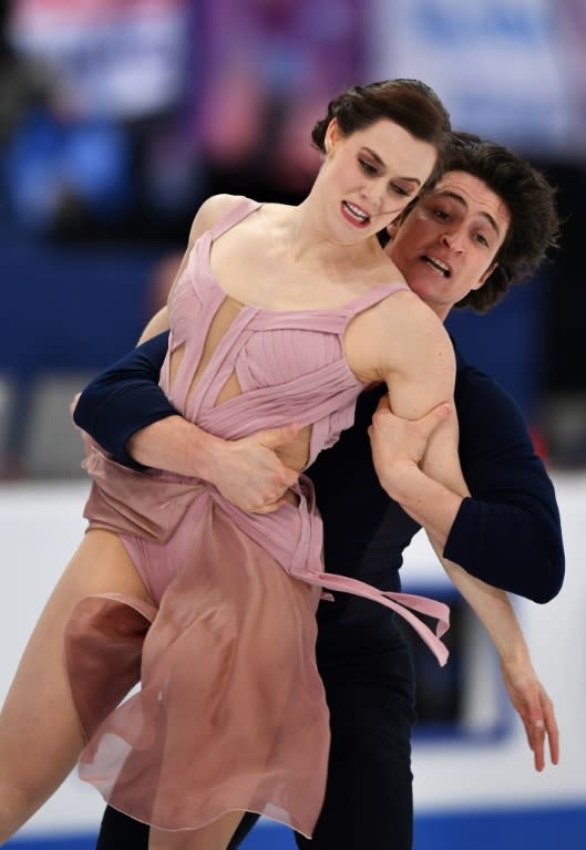 Tessa Virtue and Scott Moir of Canada compete to win the Ice Dance / Free Dance event at the ISU World Figure Skating Championships in Helsinki, Finland on April 1, 2017