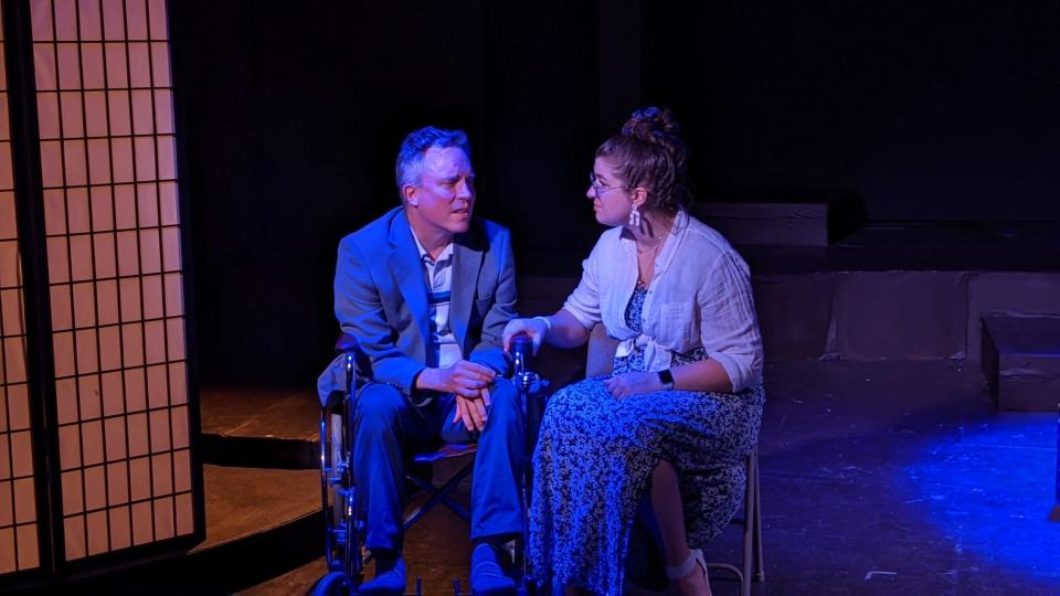 Alexa Thomas and Adam Remsen star in the Quark Theatre production of "Wakey, Wakey," onstage at Germantown Community Theatre through July 17.