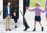 <p>Four-year-old Prince George is never seen without his little knees on show. It’s because royal boys are expected to wear formal clothing in public. Formal in royal terms means smart tailored shorts. It’s the same with Princess Charlotte and dresses. <i>[Photo: Getty]</i> </p>