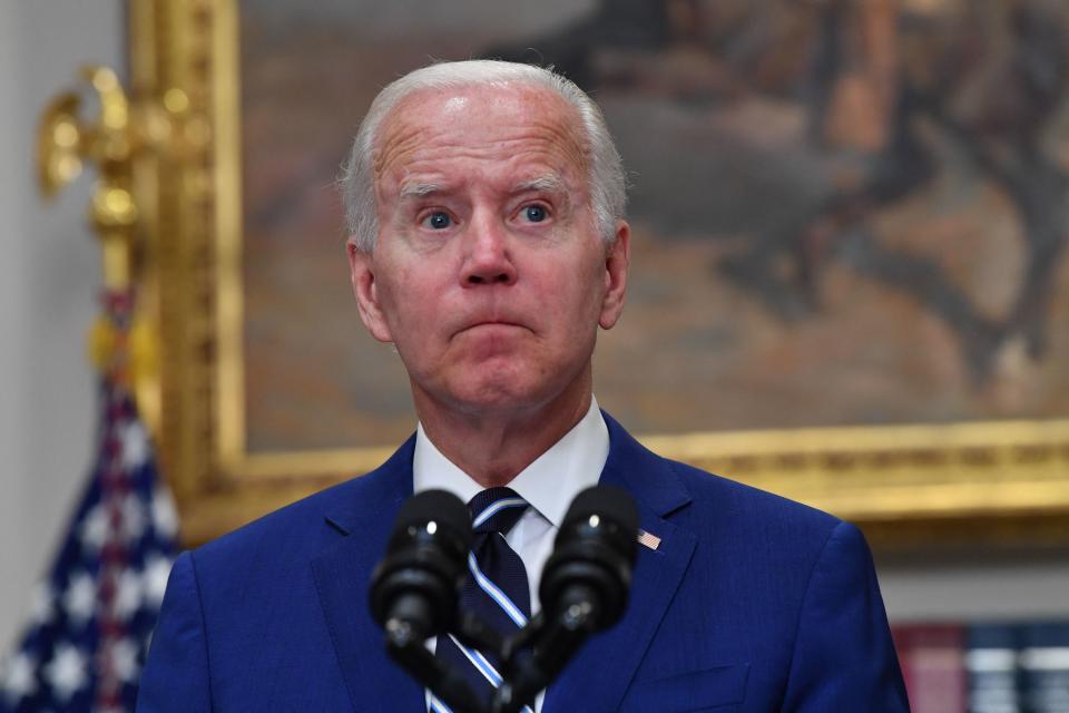 US President Joe Biden speaks on Covid-19 vaccines for children under 5 at the Roosevelt Room of the White House in Washington, DC on June 21, 2022. (Photo by Nicholas Kamm / AFP) (Photo by NICHOLAS KAMM/AFP via Getty Images)