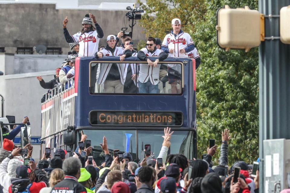 Here are some more photos from the Atlanta Braves parade.