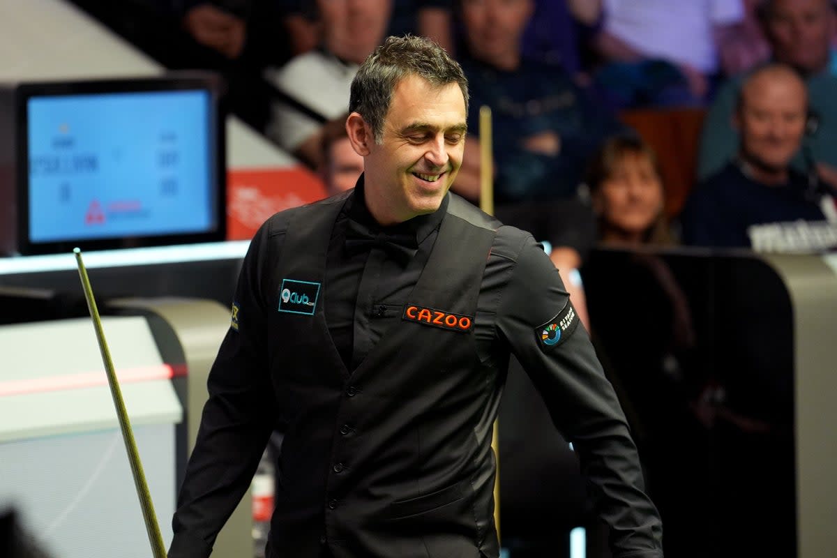 Ronnie O’Sullivan shared a laugh with the crowd during his victory over Ryan Day (Martin Rickett/PA) (PA Wire)