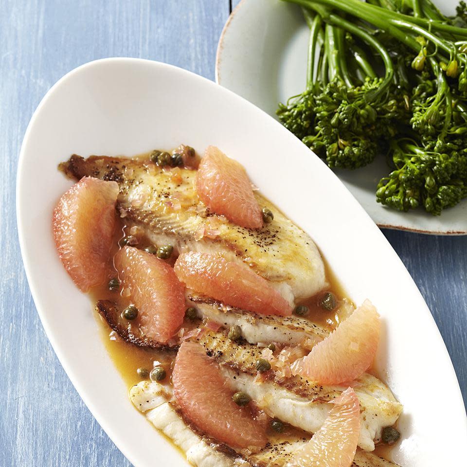 Tilapia with Grapefruit-Caper Sauce